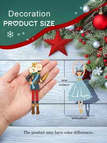 5pcs Christmas Nutcracker Fairy Tale Decorative Hanging Ornaments, Including Soldier And Fairy Characters, Suitable For Christmas Tree Branch Hanging Decorations And Gift Packaging Decor - A - View 10
