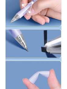 MOZXIRZ 5pcs Erasable Gel Pens, Retractable Erasable Pens, 0.5mm Blue Ink, Smooth Writing, Elegant Design, Suitable For Women's Office And Study Supplies (5pcs Blue) - Sets - View 4