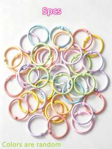 Macaron Light Color Metal O-Shaped Snap Ring, Spring Key Ring, Reusable Bag Hook; Suitable For Bag Charms, Handmade Jewelry, Card Storage - Multicolor - View 9