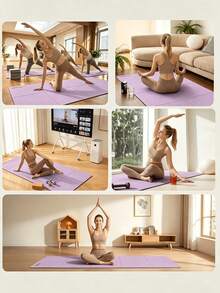 1 bộ thảm yoga gấp gọn có đường căn chỉnh, chất liệu dày chống trượt, phù hợp cho tập yoga, pilates và thiền tại nhà - Nhiều màu - Xem 5