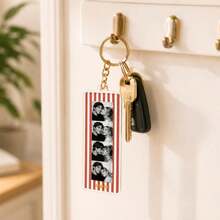 Personalized Photo Booth Acrylic Bar Keychain, Customized Couple Photo Pendant, Letter Heart Bag Strap, Gift For Best Friend - Multicolor - View 6