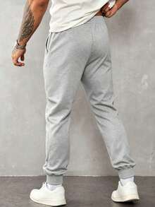 Men's Jogger Pants, Solid Color Casual Sports Long Pants For Spring And Autumn, Outdoor Fitness Workout Running Wear - Light Grey - View 4