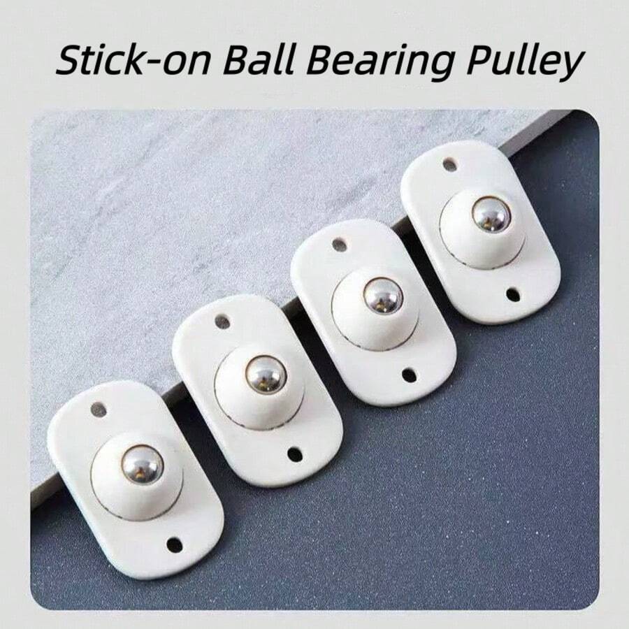 4pcs Adhesive Caster Wheels, Universal Swivel Wheels For Storage Box Bottom - A - View 1