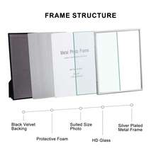 2pcs Silver Plated Metal Glass Photo Frames, European Minimalist Thin Edge INS Style, 4*6 5*7 8*10 Inches, Desktop Home Decor, Horizontal And Vertical Placement - 2pcs - View 4