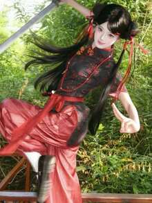インフルエンサー ばくはつ金 末の妹 漢服 中華娘 料理番の娘 COSブラックブルー チャイナドレス 江湖（こうこ） 武侠風ハロウィン 仮装スカート制服halloween costumes for women漢服漢服仮装ハロウィン - AA - チェックする 3