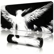 Angel Wings Pattern Extra Long Gaming Mouse Pad And Desk Mat Set, Non-Slip Durable Rubber Base, Smooth Surface Suitable For Computer Laptop Office Home, Abstract Art Decor, Back To School Supplies - A - View 13