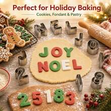 1 Set Of Stainless Steel Lettering Cake Decoration Mold Sets, Cookie Cutter (Letters A-Z+ Numbers 0-9+ Symbols), Mini Fondant Cookie And Pastry Cutter, Suitable For Cake Decoration, DIY Baking, Christmas Cookies And Holiday Party Dessert Decoration. - View 9
