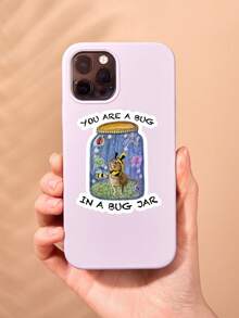 1pc Funny Meme Cat Sticker, You Are A Bug In A Bug Jar Sarcastic Quote Vinyl Decal, Weird Humor Waterproof Sticker For Water Bottle Laptop Skateboard, Novelty Gift For Friends Meme Lovers - Multicolor - View 3