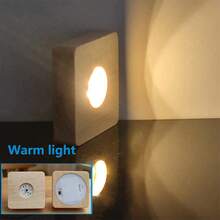 8CM Square 3AAA Battery Powered Wooden Night Light, LED Display Lamp, Decorative Base Light. Suitable For Crystal, Glass, Resin, Acrylic Display Statue Decoration, DIY Decoration - Square - View 11