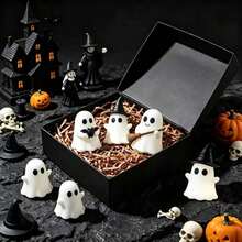 3/1pc Halloween Glow-In-The-Dark Ghost Figurine Creative Desktop Mini Decoration, Glowing Ghost Doll For Micro Landscape, Suitable For Desktop, Room, Dollhouse And Other Desktop Decor Accessories, Halloween Gift (No Battery, Random Style And Color) - Multicolor - View 8