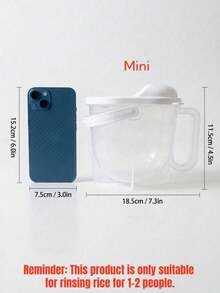 1pc Multifunctional Rice Washer, Suitable For 1-2 Servings, Wash Rice, Fruits And Vegetables Without Touching Water, Transparent PP Detachable Colander And Strainer, Thickened Durable Kitchen Tool, Essential For Daily Cooking, Easy To Clean - One Size Fits All - View 3