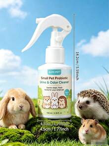 GJYC PET Pembersih Kandang Hewan Peliharaan Kecil dengan Enzim Probiotik, Menghilangkan Bau Urine, Noda, dan Endapan Mineral dari Habitat Hamster, Kelinci, dan Burung, Formula Lembut, Tanpa Pewangi, 3,38 Oz - MultiWarna - View 8