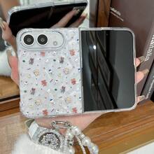 1pc Girls Foldable Phone Case Cute Popular Transparent Wrinkled Full Screen Bear Protective Cover Apple Foldable Phone Case Back To School Gift Graduation Gift Compatible With IPhone Ultra - Multicolor - View 8