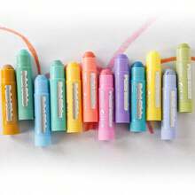 12pcs Macaron Color Twist Washable Quick-Dry Crayons, Smooth Application, Suitable For Children's Drawing, Oil Painting, Classroom Crafts, Home Art Creation And Early Education Painting Supplies - 12 Pcs - View 5