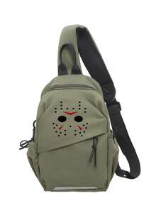 Myco Ghost Pattern Lightweight Business Casual Small Crossbody Bag, Casual Letter Pattern, Suitable For Teen Girls, Women, College Students, - Multicolor - View 10