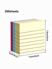 Colorful Line Sticky Notes, Self-Adhesive Memo Pads, Easy To Stick, Marker Pen Compatible, Office, Home, School, 2 Sizes, Office Assistant, School Supplies, Notebook Gift - Multicolor - View 13