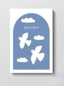 Korean Style Cute Cartoon Bear & Flower Wall Art, INS Style Children's Room Bedroom Bedside Decor Painting, Framed Or Unframed - Cartoon - View 1
