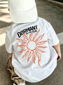 嬰兒街頭風 T-shirt，「Dormant In The Sun」太陽印花短袖上衣，柔軟，適合日常玩耍與戶外活動 - 白色 - 查看 7