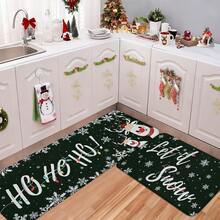 1/2/3pcs Christmas Theme Kitchen Rug, Flannel Kitchen Mat, Soft Comfortable Absorbent Non-Slip Machine Washable With Non-Slip Backing, Suitable For Multiple Scenes: Entrance, Living Room, Bedroom, Kitchen, Dining Room, Bathroom, Laundry Room, Hallway, Christmas Holiday Home Decor Multi-Functional Floor Mat - Multicolor - View 7
