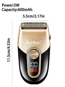 Kemei KM-3209 Electric Shaver Double-Layer Reciprocating Razor Daily Men's Beard Shaver With Charging Base Dry And Wet Use USB Rechargeable Powerful Shaver Men's Birthday Gift - Black - View 11
