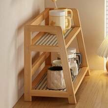Bamboo Double-Layer Storage Rack, Teacup And Coffee Cup Holder, Seasoning Storage Rack, Flower Stand And Bookshelf, Suitable For Kitchens, Offices And Other Places, Fast Drainage And Ventilation, Moisture-Proof And Mildew-Proof - Multicolor - View 12