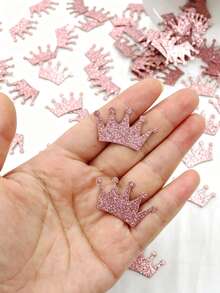 100 Pcs Rose Gold Glitter Crown Confetti, Princess Birthday Party Table Scatter Decorations, Royal Theme Baby Shower Wedding Decor - View 2