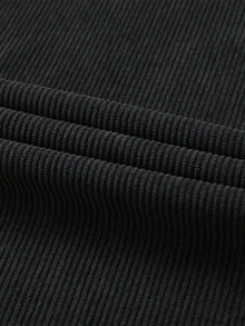 1pc Men's Autumn/Winter Corduroy Suit Pants, Light Business Semi-Formal Embroidered Warm Casual Long Pants - Black - View 5
