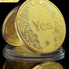 YES NO Coin Flip Decision Maker Toy, Funny Choice Making Coin, Lucky Wish Token, Creative Novelty Gift For Friends, Party Favor, Desk Decoration Collectible - Multicolor - View 9