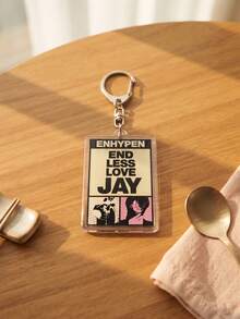 1pc/8pcs K-Pop EN-HYPEN Members Aesthetic Acrylic Keychains, Member Series Stamp Design, Rectangular Pattern Pendant, Backpack And Car Key Accessory, K-Pop Fan And ENGENE Fan Gift - Multicolor - View 7