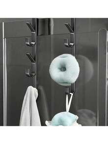 Carbon Steel Door Hook - Heavy Duty Metal Multi-Purpose Towel Rack | Space-Saving Vertical Design Storage Hook Rack | Bathroom Door Hook Towel Rack, Titanium, No Drilling Required, Suitable For Bedroom, A Good Choice For Storage Tools - Multicolor - View 8