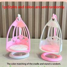 1pc Cute Pink Heart Shell Hamster Swing Chair, Vertical Rocking Toy, Suitable For Hamster, Hamster Cage Decoration Accessory, Small Pet Resting And Photo Prop - A - View 9