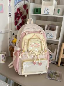 Italife Dopamine Anime Transparent Ita Backpack For Women, Back To School Season, Japanese Style Girl Large Ruffle Edge Ita Bag, Suitable For Brooch Display, With Bow H259 - Multicolor - View 15