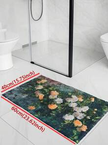 1pc Scattered And In Full Bloom, The Rose Vines And Roses. Living Room Sofa Carpet, Made Of 6mm Imitation Cashmere Material, Soft And Machine Washable, Ideal For Seasonal Decorations Throughout The Year. - Multicolor - View 12