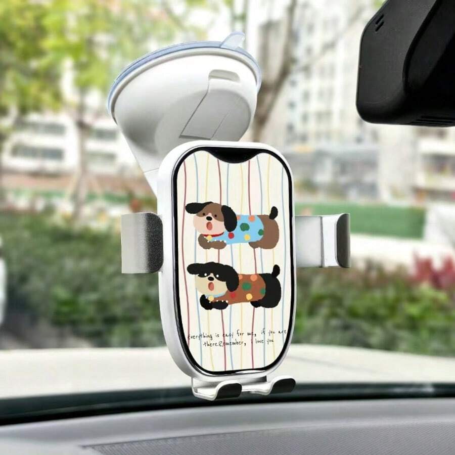 1件黑白配色360°可調式吸盤車用手機支架，適用橫向與縱向螢幕方向，穩固儀表板導航支架，小巧時尚 | 超強吸力 | 桌面手機架 | 實用車內配件，儀表板支架，現代汽車配件，小巧設計，多功能手機支撐，可旋轉手機支架，適合駕駛者與乘客 | 配備吸盤底座，自動鎖定機制，防震功能，通用車用導航支架，車用手機支架，汽車配件 - A - 查看 1