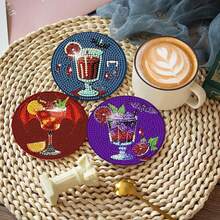 8pcs/Set Diamond Painting Coaster Set Halloween Pattern Coasters (With Stand) - Home Decor DIY Diamond Art Craft Kit For Beginners, Diamond Craft Supplies, Artificial Diamond Art Craft Supplies Gift - Beautiful Pattern - View 6