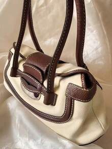 Autumn/Winter New High-End Patchwork Shoulder Bag, Exquisite Minimalist Commuter Underarm Bag, Versatile Handbag For Women - Beige - View 4