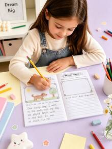 Toddler English Enlightenment A5 Workbook Read Sentences Circle Pictures Animal & Transportation Cognition Matching Activity Book Student Back To School Learning Supplies Teacher Reward Small Gift - Multicolor - View 2