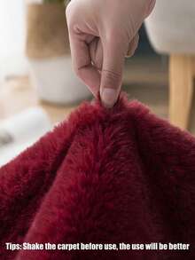 Soft Fluffy Faux Fur Round Rug, Burgundy, Suitable For Bedroom, Living Room, Study, Can Be Used As Floor Mat, Bedroom Plush Rug, Living Room Rug, Round Bedroom Rug, Bedside Rug, Decorative Rug, Faux Fur Rug, Bedroom Decor, Autumn Decor, Autumn Home Decor, Dek - Burgundy - View 5