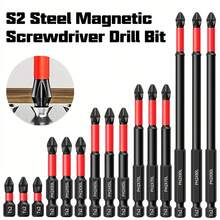 15pcs Magnetic Screwdriver Bit Set, Magnetic Screwdriver Drill Bit Set, High Torque Screwdriver Drill Bit, Quick Change Screwdriver Bits, 1/4" Shank, , For Electric& Manual Drivers - 15pcs - View 9