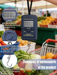 [Bestselling Product] One 50kg Portable Handheld Electronic Scale, Simple And Easy To Operate, With An Easy-To-Store Lanyard, High-Definition Display, And Multiple Unit Options, Suitable For Various Scenarios. Batteries Not Included. - Multicolor - View 1