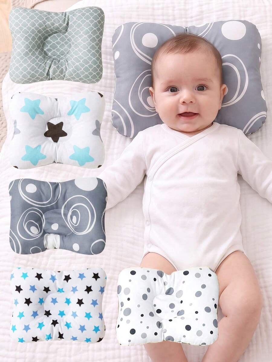 momscare 1 buah Bantal Bayi, Pola Geometris Nebula | Bantal Bayi Bentuk Eksklusif untuk Bayi Baru Lahir Usia 0-3 Bulan - MultiWarna - View 1