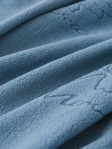 1pc Solid Color Fleece Autumn Maple Leaf Pattern, Pet-Friendly Old Sofa Refurbishment, Furniture Renewal Low-Cost Refurbishment, Suitable For Most 1-4 Seat Sofas - Blue - View 6