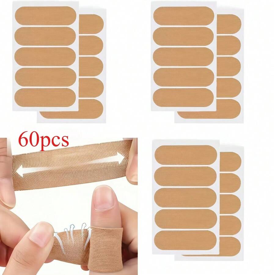 60pcs Sports Elastic Finger Tape, Basketball Bowling Thumb Support Anti-Friction (Ergonomic Skin Tone) Sports Finger Tape - Multicolor - View 1
