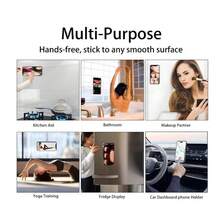 Double-Sided Silicone Suction Cup Phone Holder, Silicone Accessory Compatible With IPhone And Android Phones, Hands-Free Mirror Shower Phone Stand For Video Recording And Selfies - Multicolor - View 9