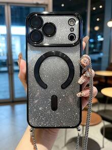 1件 磁吸鏈條電鍍 TPU 手機殼，適用於 iPhone 18/18PRO/18PROMAX/17Air/8p/X/XS/XR/XS Max/11/11 Pro/11 Pro Max/12/Phone 12 Pro/11 Pro Max/12/12 Pro/12 Pro Max/13/13 Pro/13 Pro Max/14/14 Pro/16 Plus/14 Pro Max/15/15 Pro/15 Plus/15 Pro Max/17/17pro/17promax 保護殼 - 黑色 - 查看 4