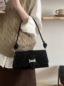 新款時尚五金裝飾手提包兼單肩包，適合派對、聚會、外出、度假、購物及日常使用，可收納硬幣與手機，亦可作為白領、大學生與上班族的通勤包，優雅女款包包 - 黑色 - 查看 3