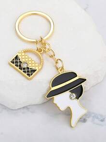 Parent-Child Palm Splicing Heart Keychain, Gentleman Tie & Lady Couple Metal Pendant, Creative Commemorative Gift, Bag Charm, Halloween & Valentine's Day Gift, Key Chain - Multicolor - View 14