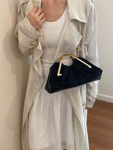 女款手提包 壓褶雲朵包 優雅女士 精緻奢華 金屬鏈條設計 高端時尚 適合購物約會派對 咖啡色 - 黑色 - 查看 5