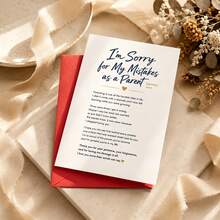 An Apology Card For Your Children, Featuring A Heartfelt Message Of Sincere Remorse To Make Amends For Parenting Shortcomings; Minimalist Gold-Accented Design, Includes An Envelope. - A - View 8