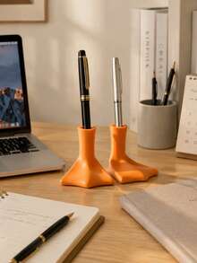 Foot-Shaped Pen Holder, Cute & Fashionable Desktop Storage, Strong Base Support, Easy Single Pen Access, Suitable For Students And Office Workers' Desks, Offices And Dormitory Tables Decoration - Multicolor - View 4